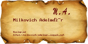Milkovich Adelmár névjegykártya